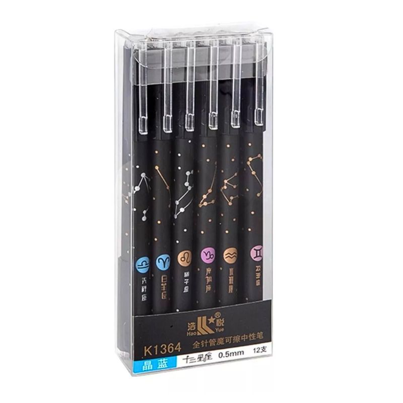 GENERICO - Caja 12 Lápices Tinta Gel 100% Borrable 0.5 Mm Lápiz Kawaii