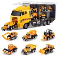 Camión Transportador con 6 Camiones De Construcción sonido