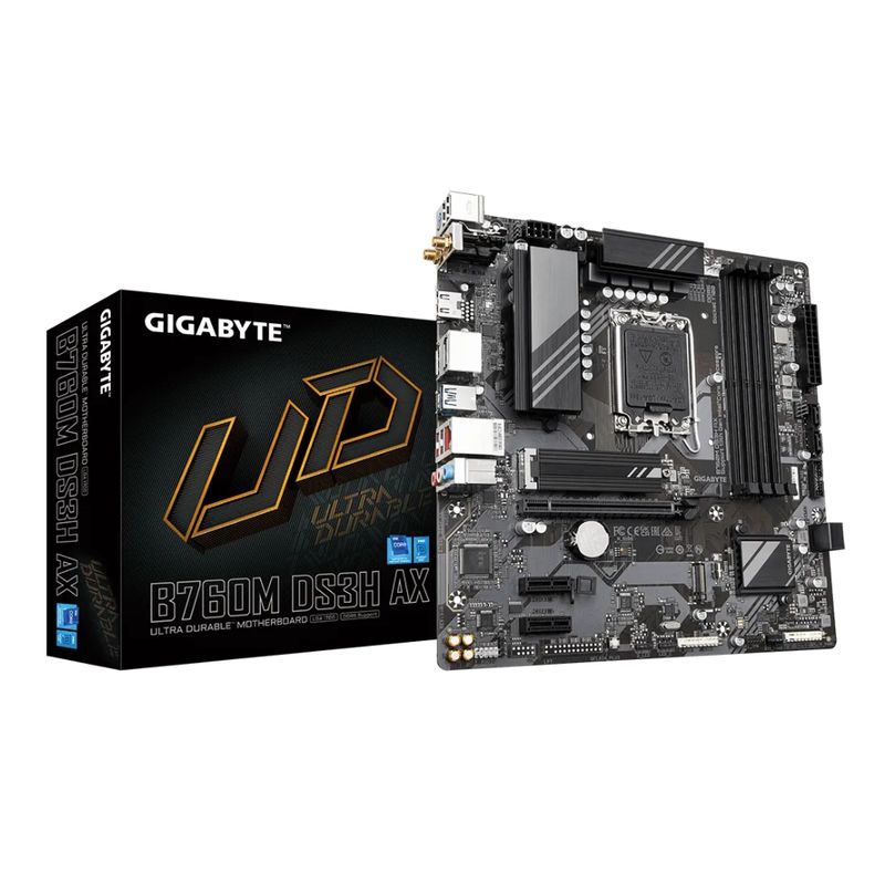 GIGABYTE - Placa Madre Gigabyte B760M DS3H AX Intel LGA 1700 DDR5 mATX