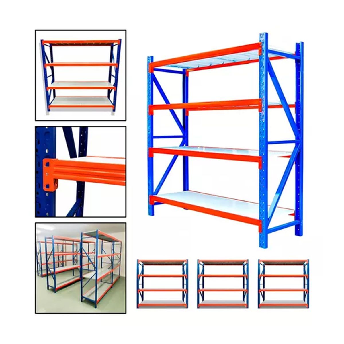 HOMEBRANDT - Pack 3 Estante Metálico Rack 150x200x50cm Sin Pernos 400kg