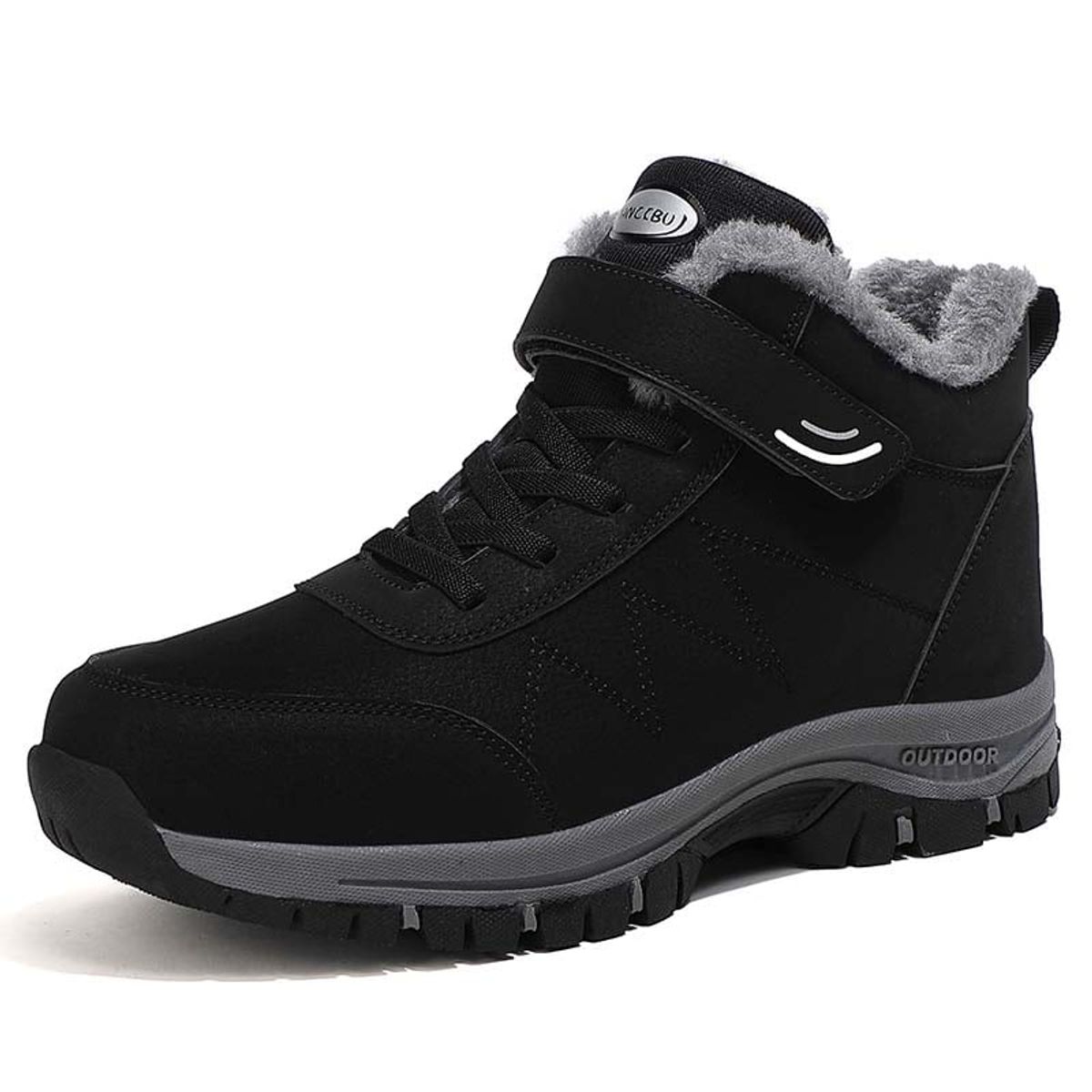 SHANDIAN - Zapatillas botin de hombre trekking temico invierno Rojo