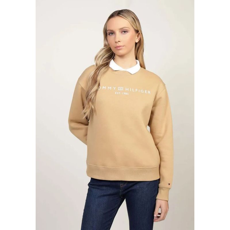 TOMMY HILFIGER - Polerón Modern Con Logo Beige Tommy Hilfiger