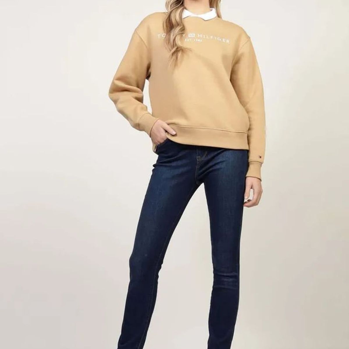 TOMMY HILFIGER - Polerón Modern Con Logo Café Tommy Hilfiger