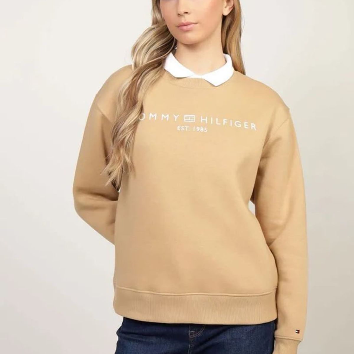 TOMMY HILFIGER - Polerón Modern Con Logo Café Tommy Hilfiger