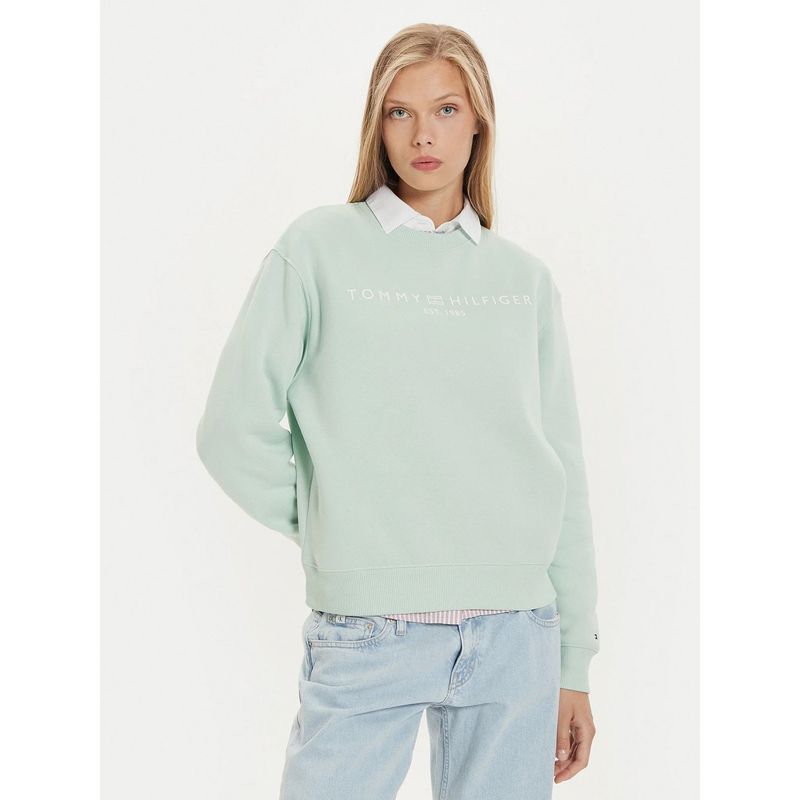 TOMMY HILFIGER - Polerón Modern Con Logo Verde Tommy Hilfiger