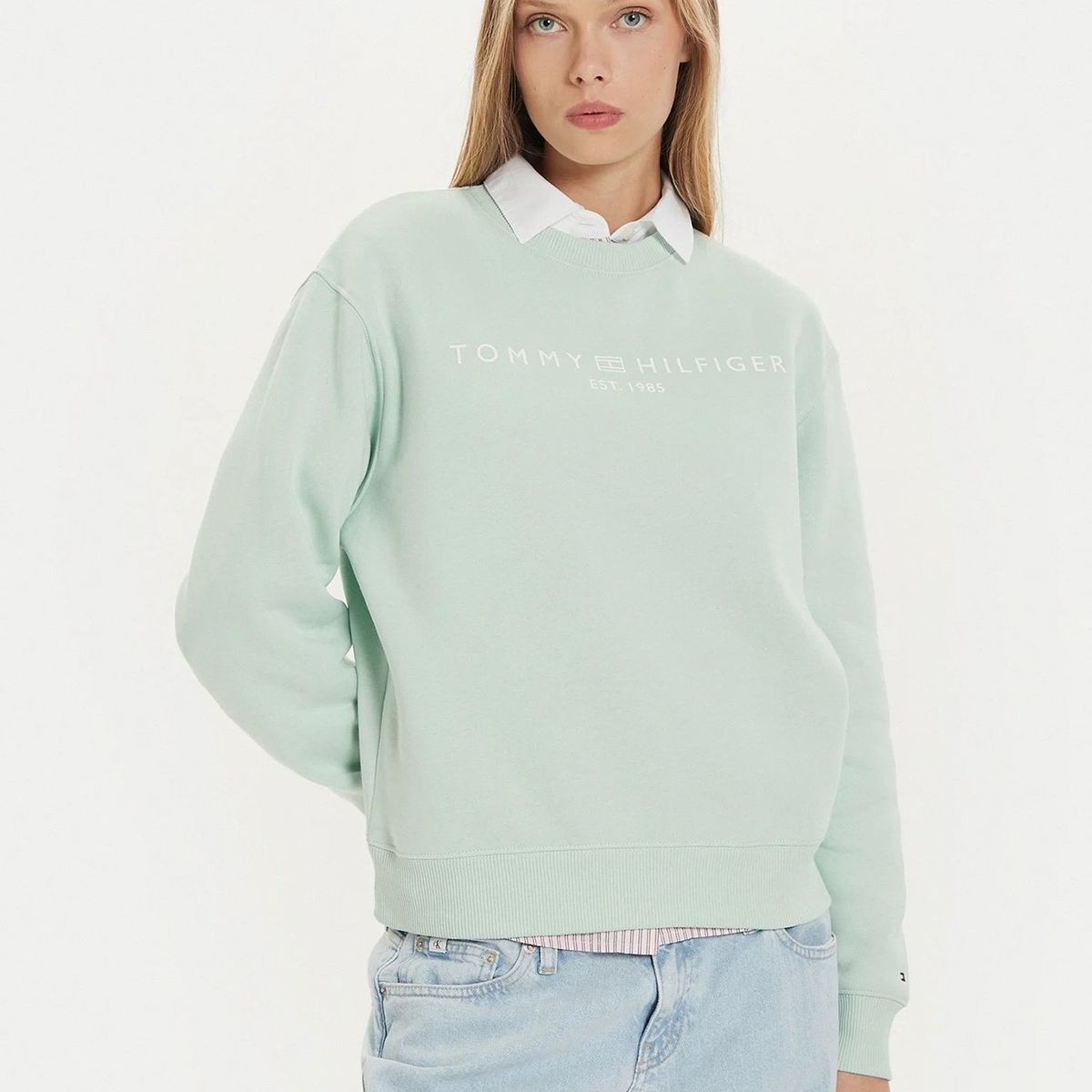 TOMMY HILFIGER - Polerón Modern Con Logo Verde Tommy Hilfiger