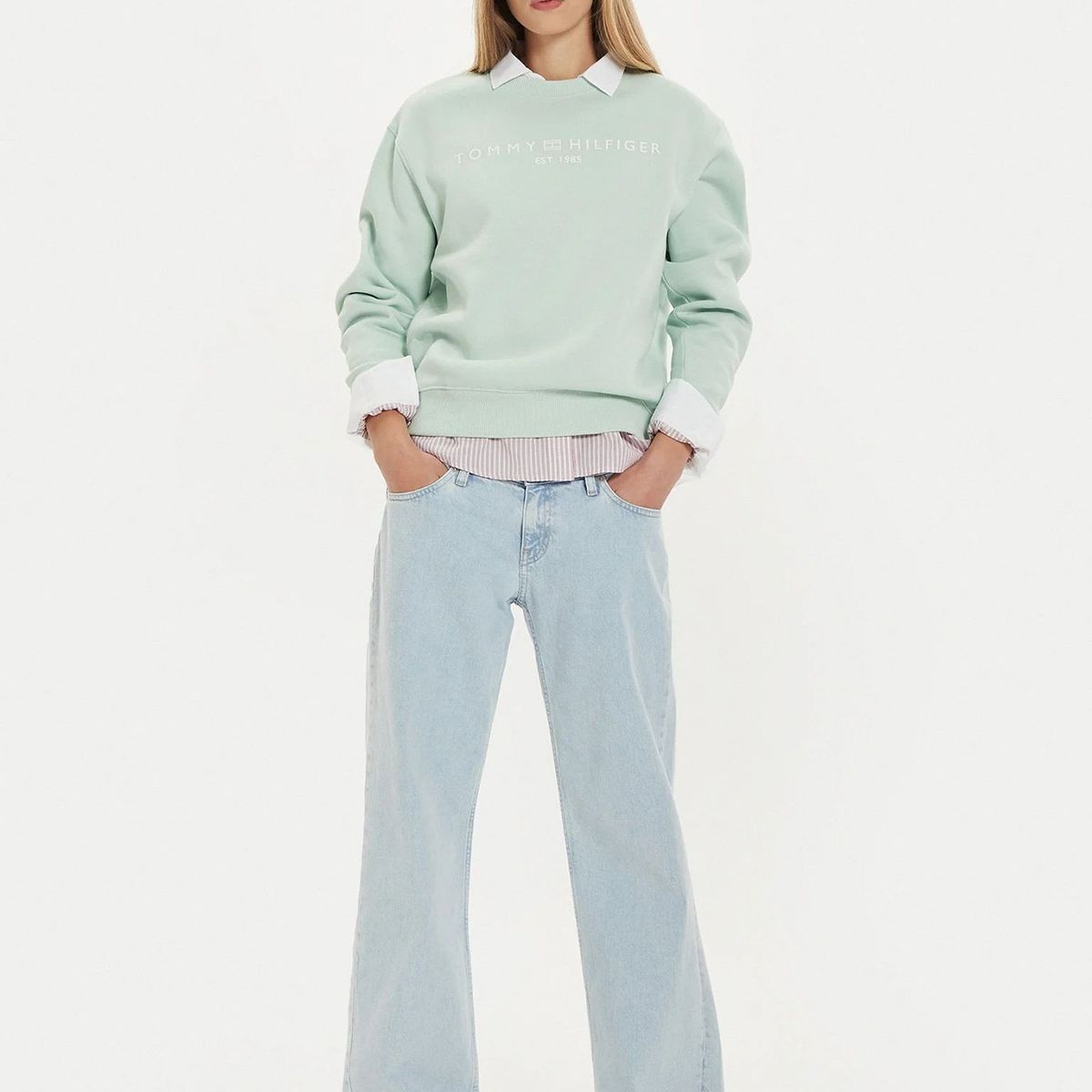 TOMMY HILFIGER - Polerón Modern Con Logo Verde Tommy Hilfiger