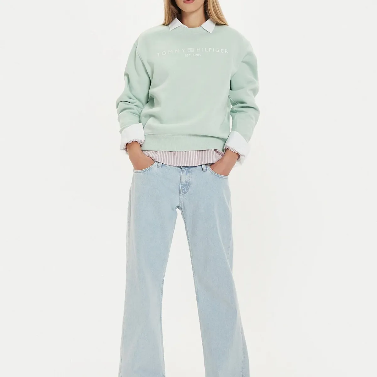 TOMMY HILFIGER - Polerón Modern Con Logo Verde Tommy Hilfiger