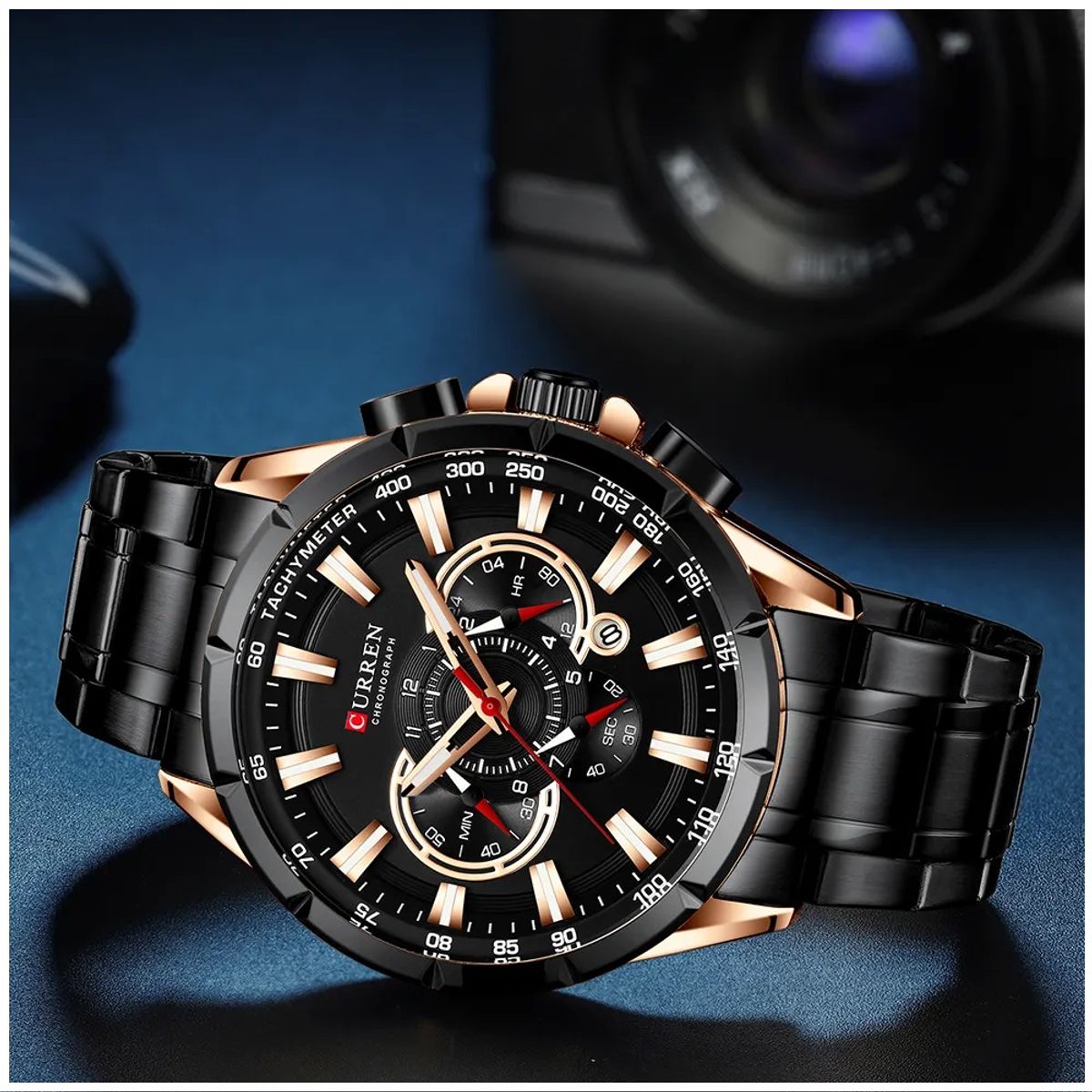 STARTECHOFFICE - Reloj Elegante para Hombre en Acero Inoxidable Movimiento de Cuarzo Resistencia al agua 3ATM Hardlex