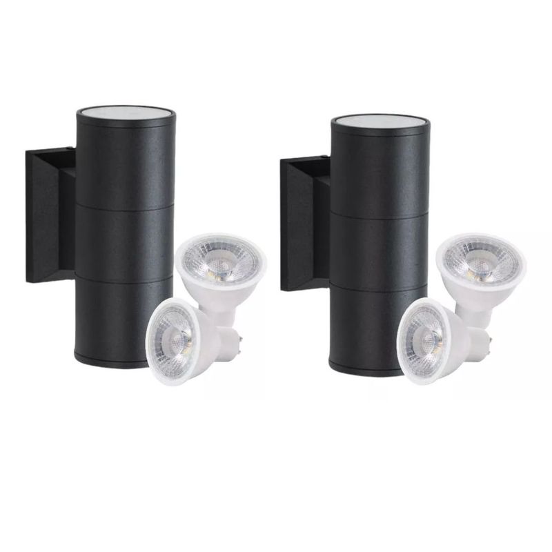 WANT - Aplique Bidireccional Porta Gu10 Incluidas Negro Ip54