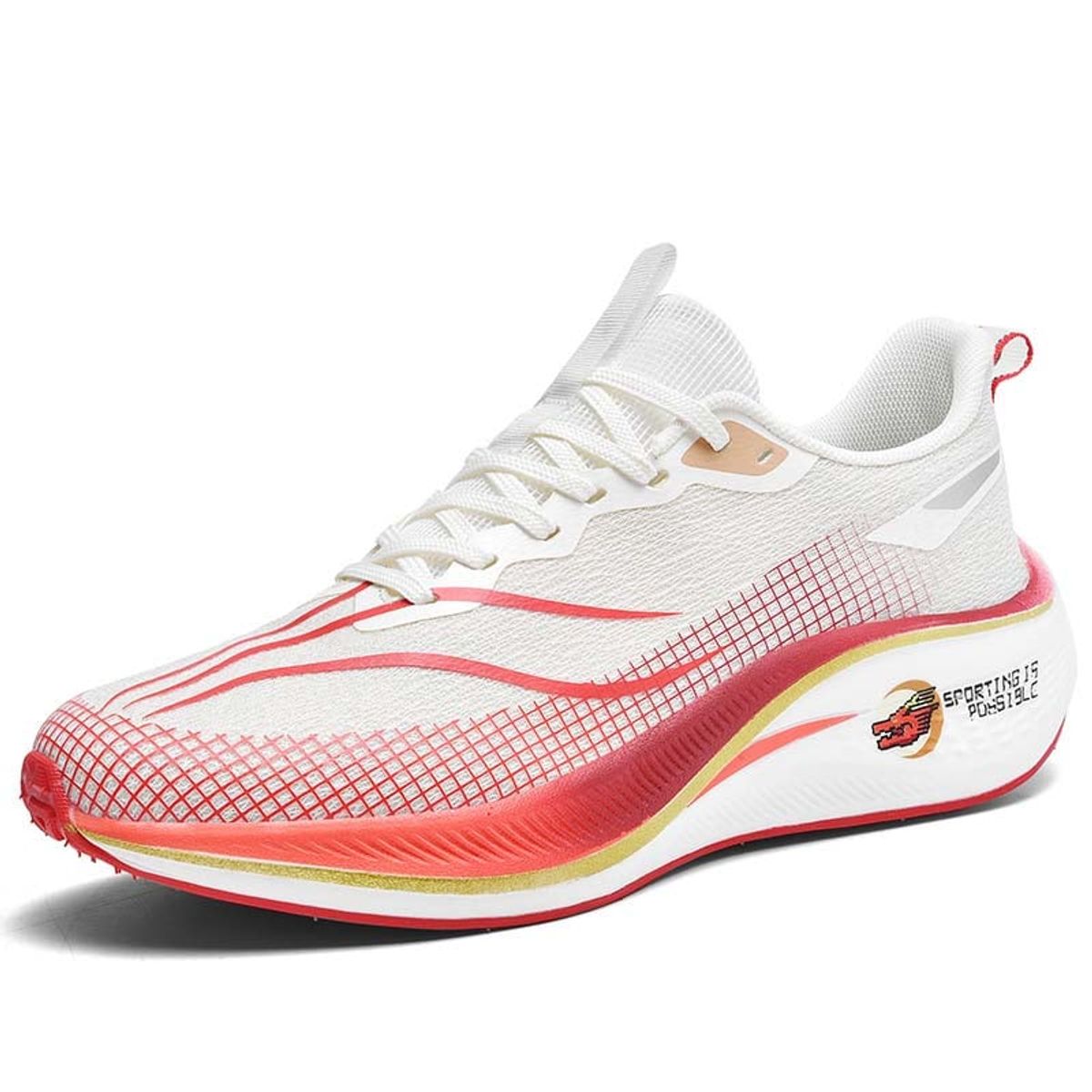 SHANDIAN - Zapatillas Running Hombre Beige