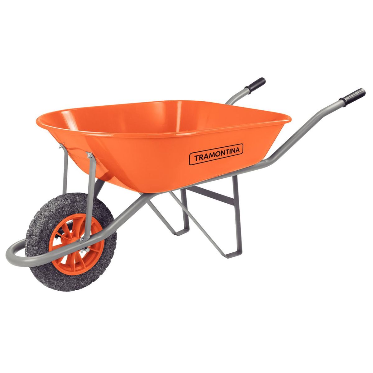 TRAMONTINA - Carretilla De Mano Naranja 80Lts Rueda 4.8