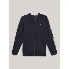 TOMMY HILFIGER - Polerón Hoodie De Niño Con Cierre Azul