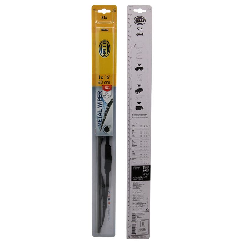 HELLA - Plumilla Hella Delantera 16 Pulgadas 40 Cm Con Adaptador