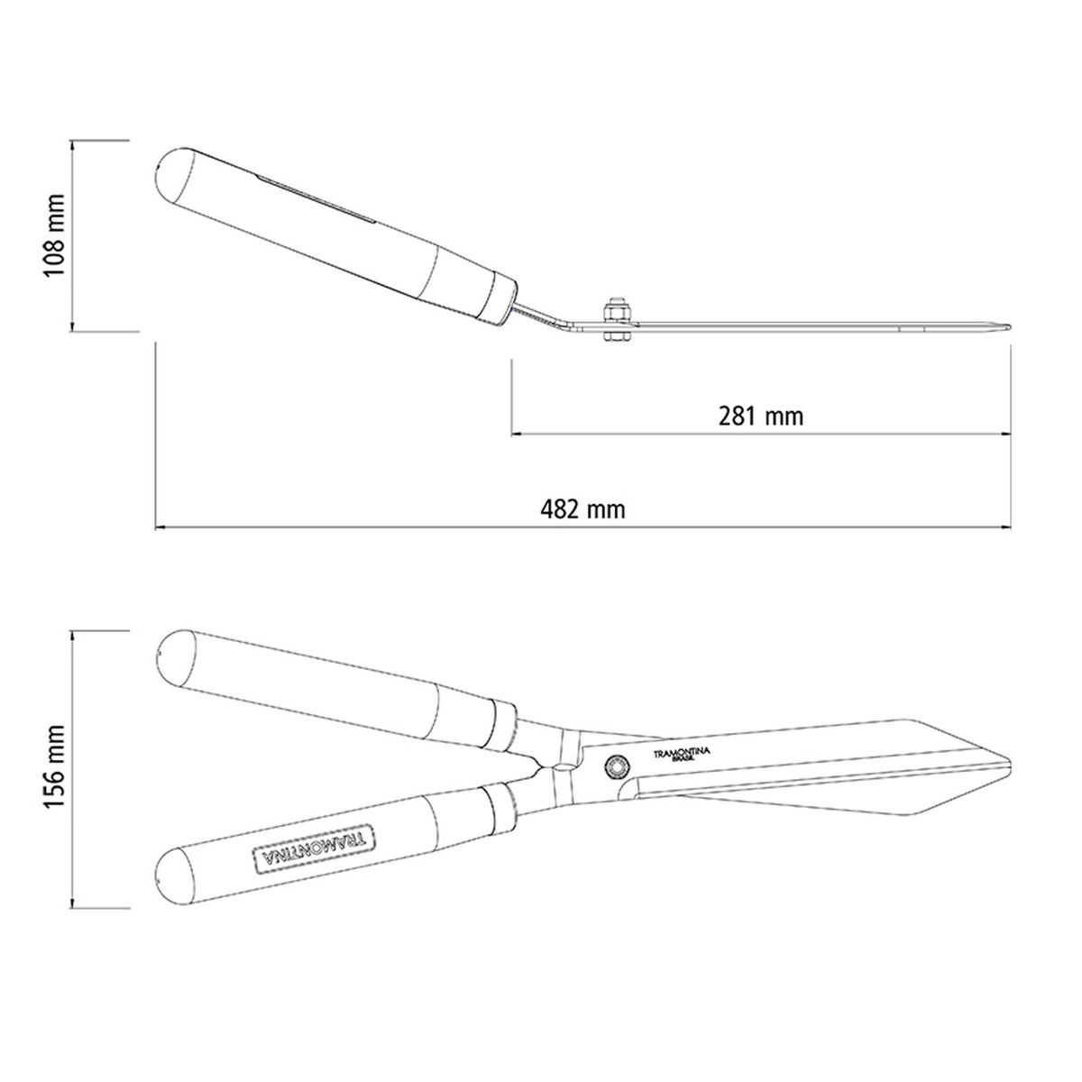 TRAMONTINA - Tijera Cesped Mango Madera Y Hoja Dentada