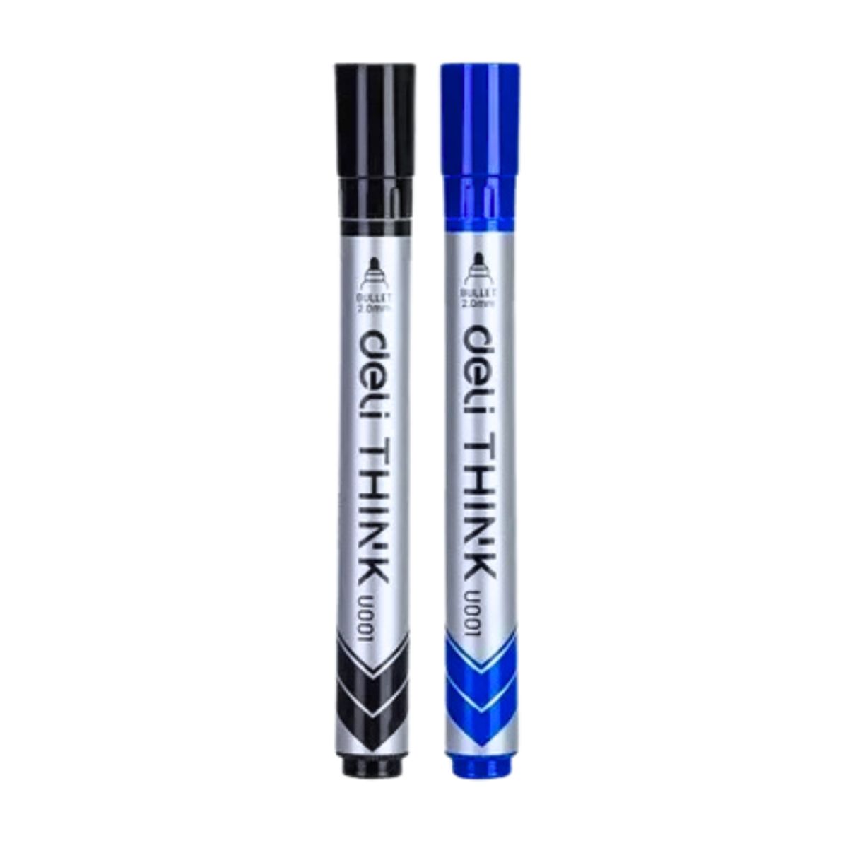 DELI - Set 2 Plumones Para Pizarra Blanca Con Borrador Magnético
