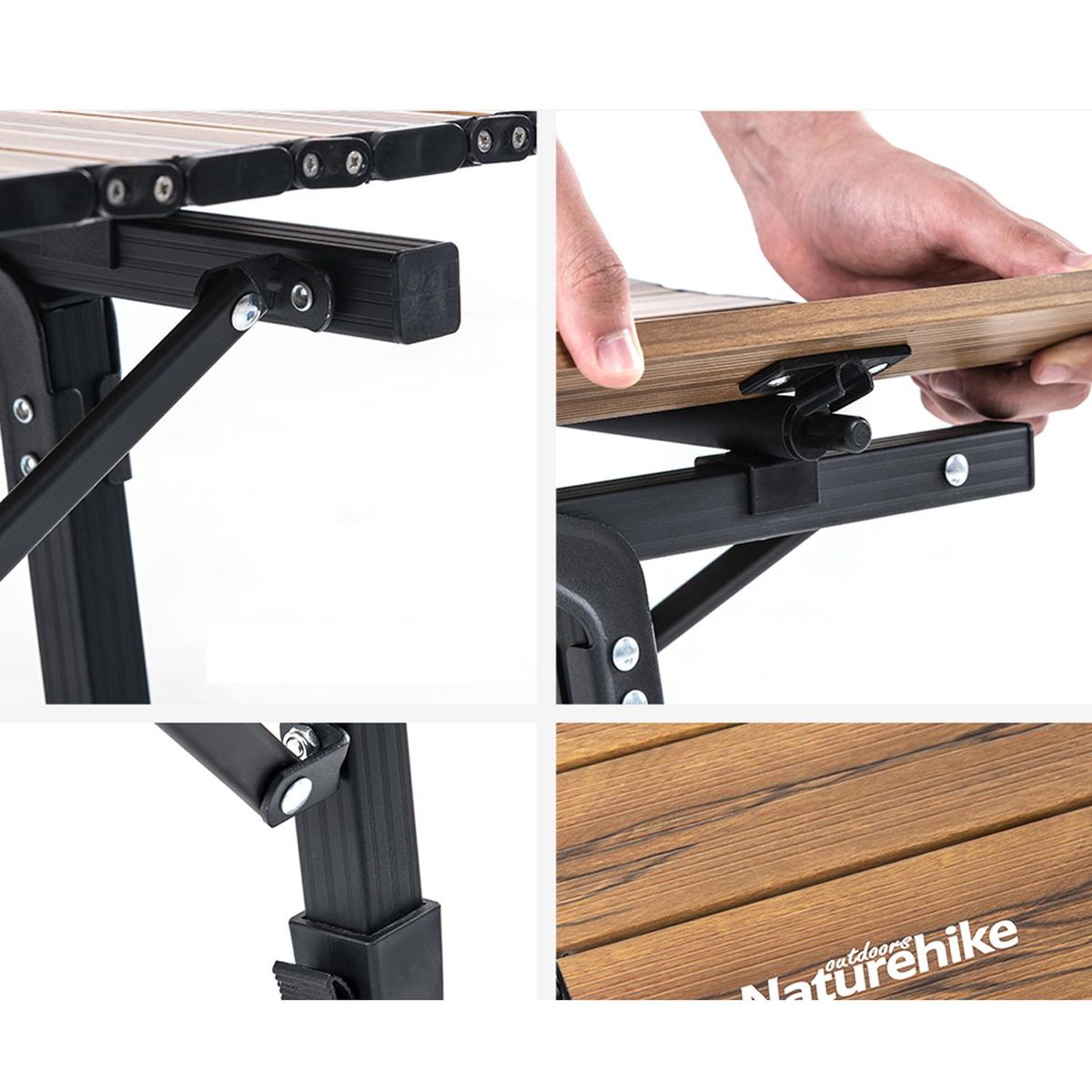 NATUREHIKE - Mesa Plegable Telescopica Para Exterior - Madera