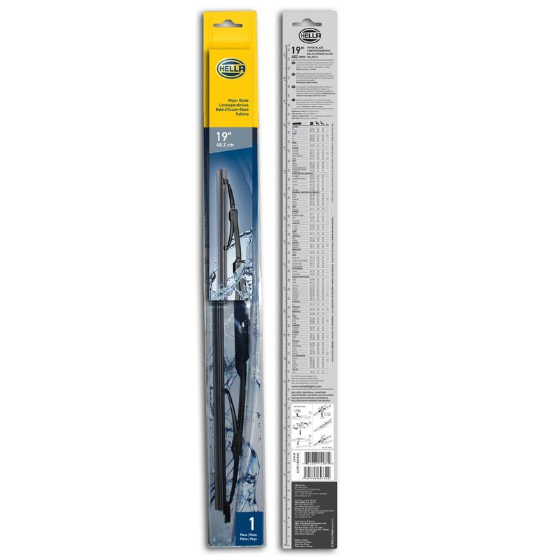 HELLA - Plumilla Hella Delantera 19 Pulgadas/48 Cm Con Adaptador