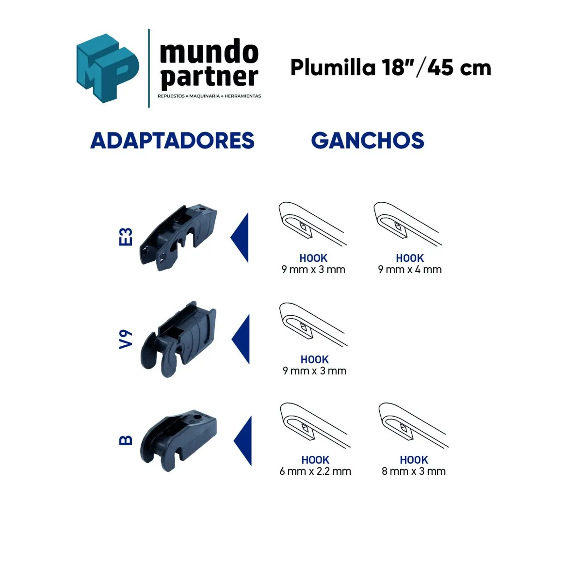 HELLA - Plumilla Hella Delantera 19 Pulgadas/48 Cm Con Adaptador