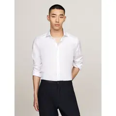 TOMMY HILFIGER - Camisa En Tejido Dobby Slim Fit Blanco