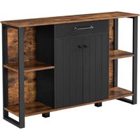 Mueble Aparador Buffet Fierro Negro y Madera Linsell