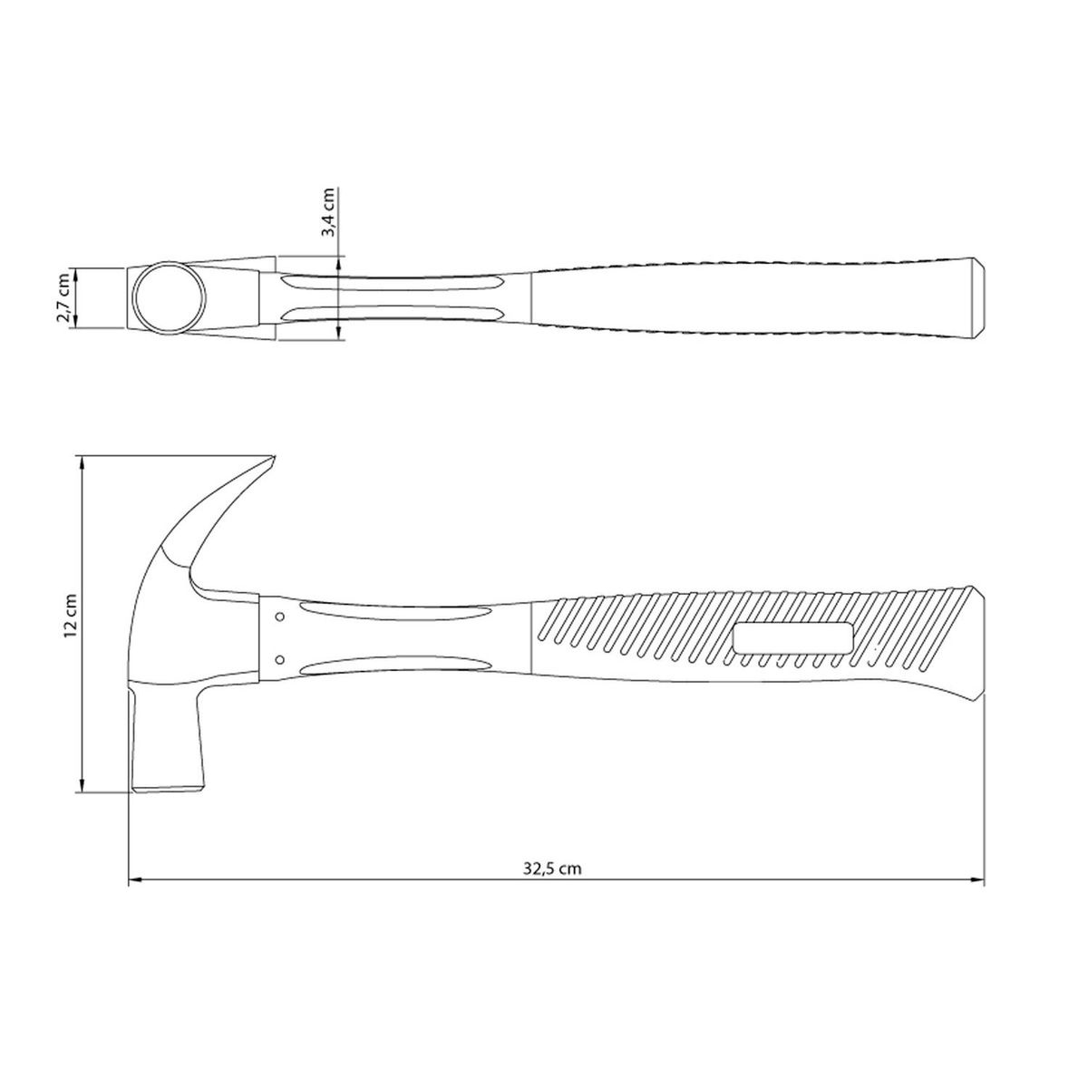 TRAMONTINA - Martillo Carpintero 27Mm Mango Nylon+Fibra Tramontina Master