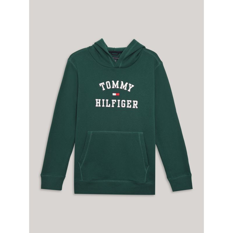 TOMMY HILFIGER - Polerón Hoodie De Niño Con Logo Varsity Verde Tommy Hilfiger