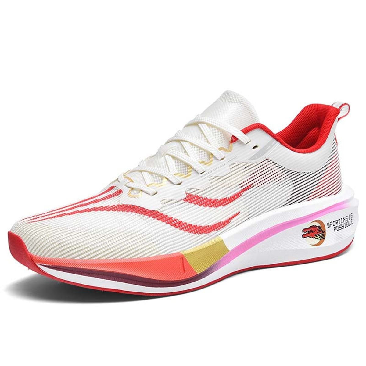 SHANDIAN - Zapatillas Running Hombre Rojo