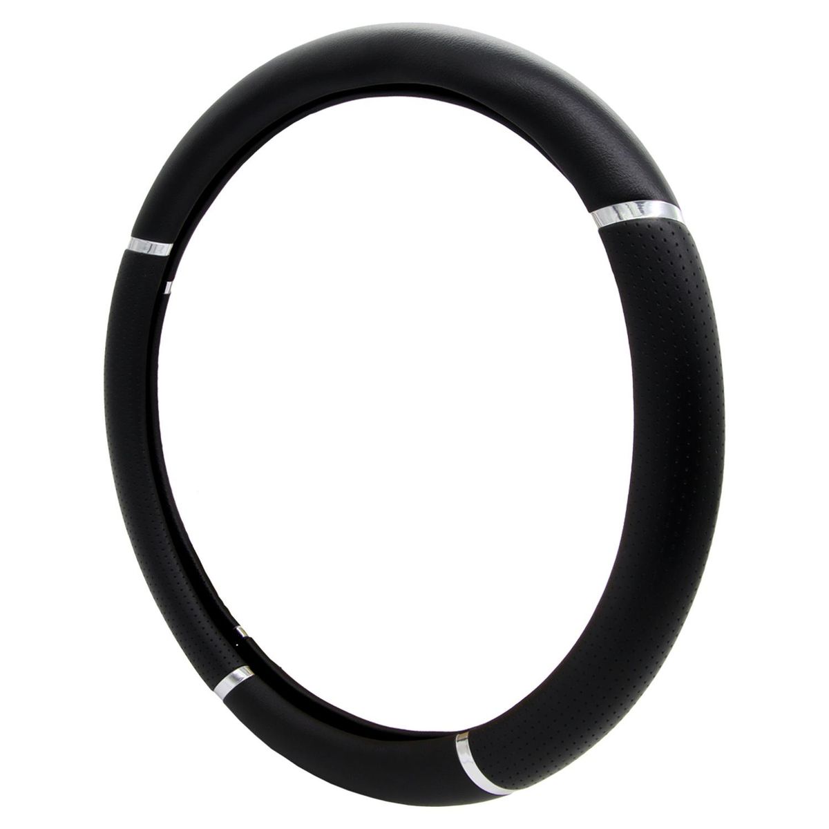 GENERICO - Cubre Volante Auto Universal Negras Y Plateadas