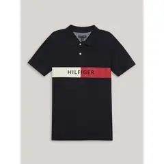 TOMMY HILFIGER - Polo De Niño Con Logo Estampado Azul