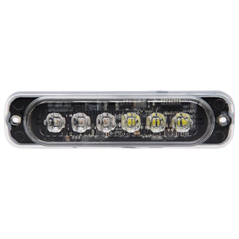 GENERICO - Destellante 6Led Flat Bivoltaje 20 Patrones Rojo Cristal 113X28X98Mm Sae E-Mark