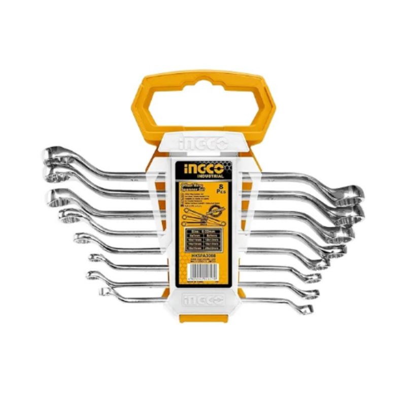 INGCO - SET DE LLAVE DOBLE CORONA ACODADA INCGCO 6-22