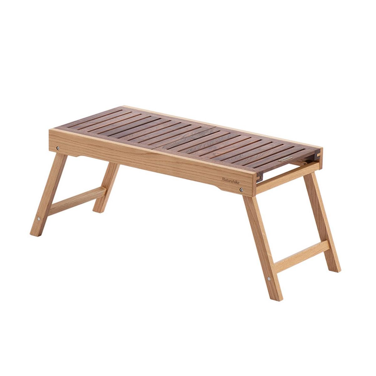 NATUREHIKE - Mesa Plegable De Madera Con Riel Deslizante - Nogal