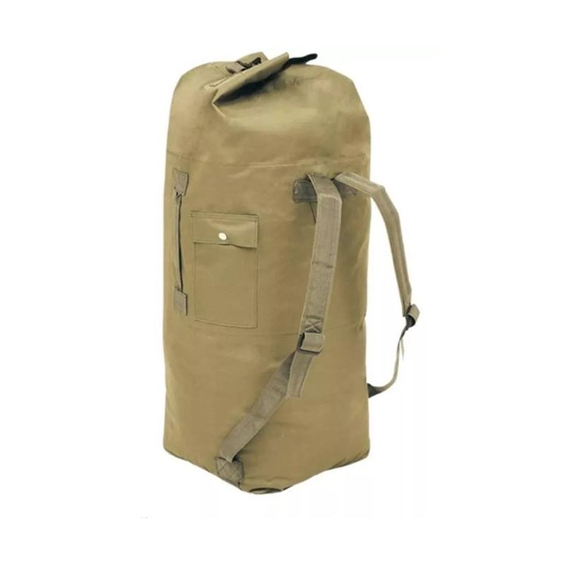 GENERICO - Bolso saco ropero táctico militar camping 90L color café