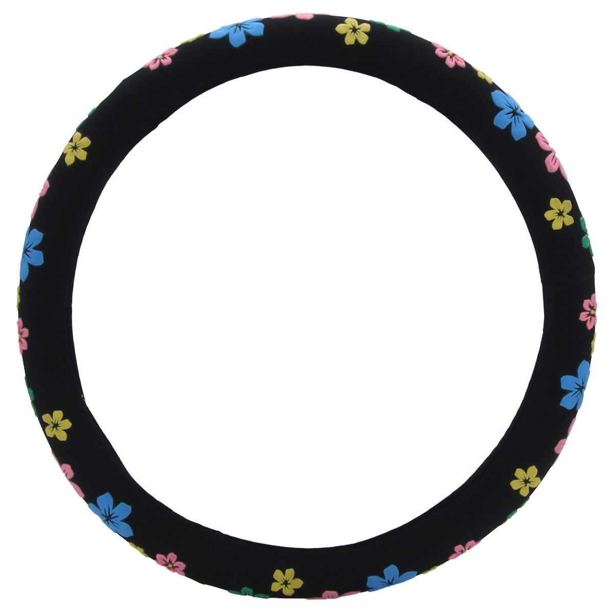 GENERICO - Cubre Volante Auto Universal Negro Con Flores