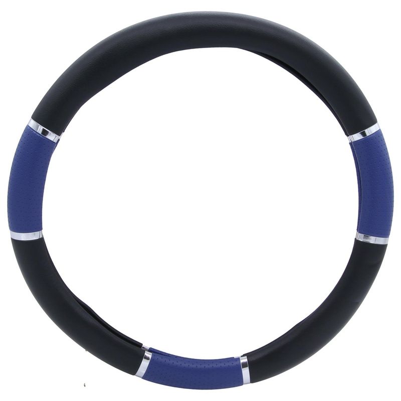GENERICO - Cubre Volante Negro Con Aplicaciones Azules (Universal)