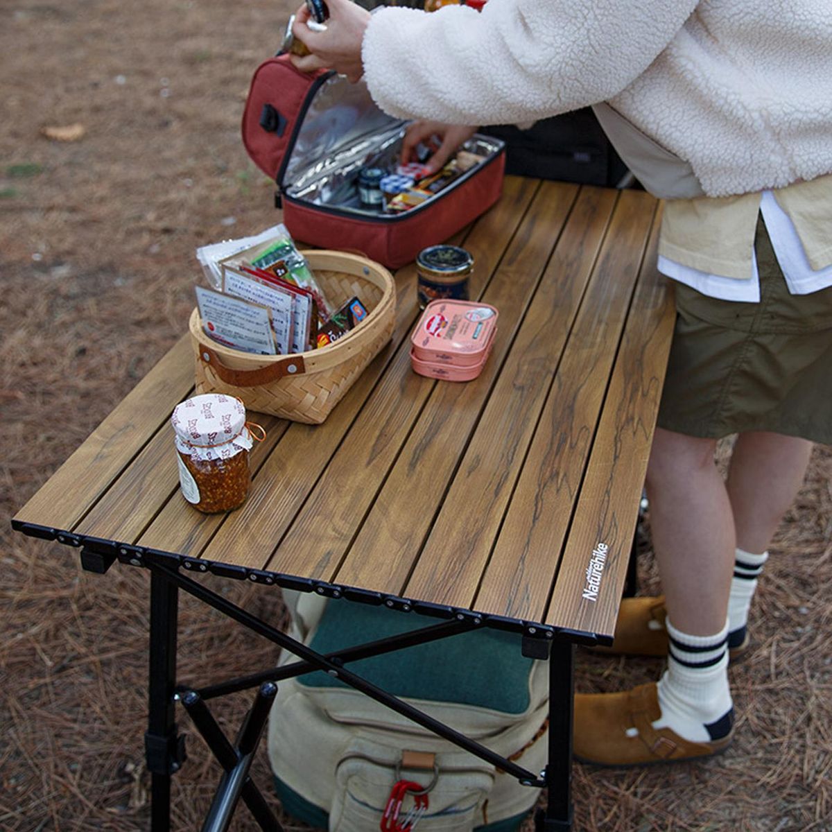 NATUREHIKE - Mesa Plegable Telescópica Para Exterior - L / Madera