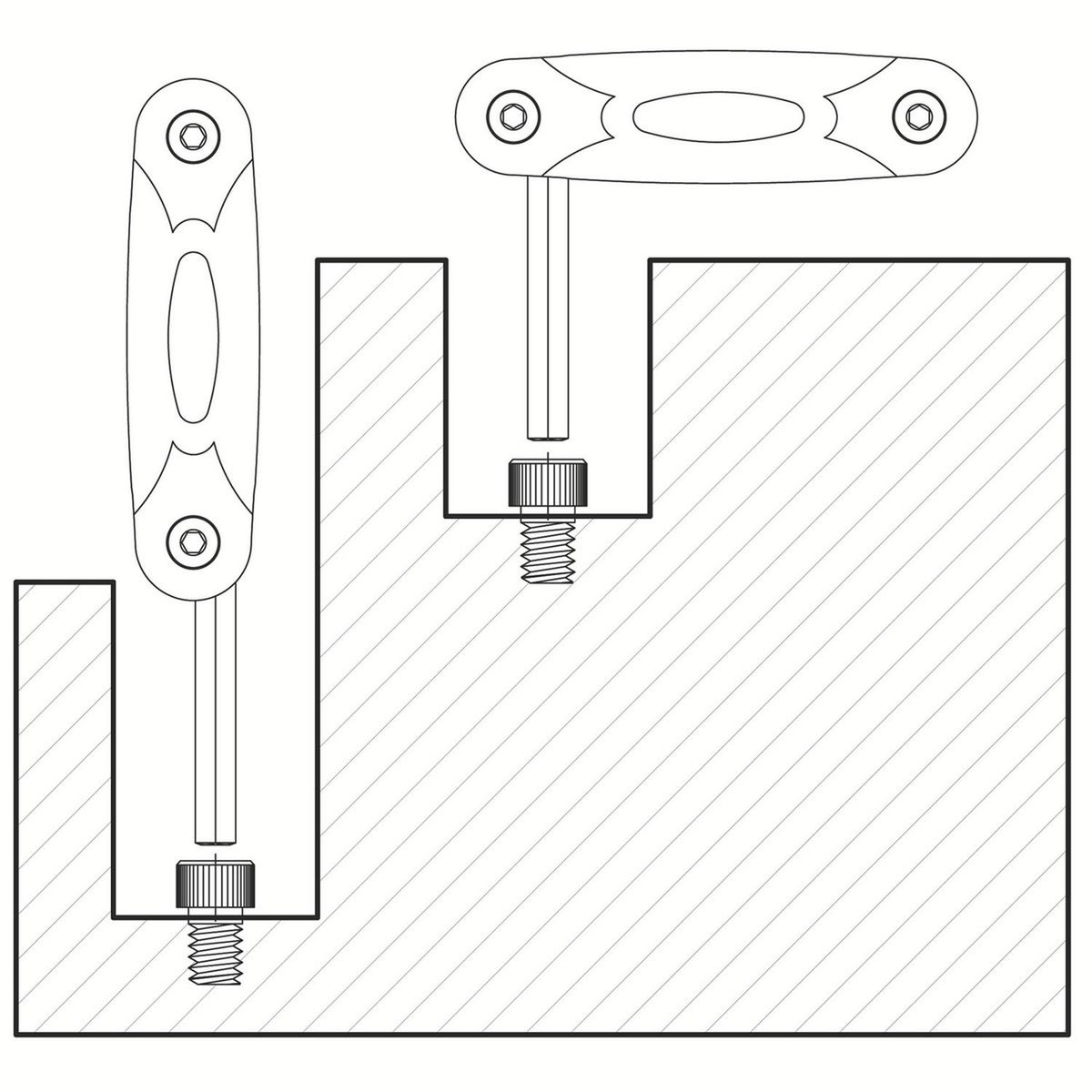 TRAMONTINA - Juego Llaves Allen Hexagonal Con Armazon 7 Piezas