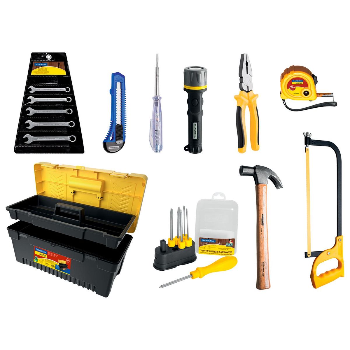 TRAMONTINA - Caja Herramientas Kit Hogar Tramontina 19 Piezas
