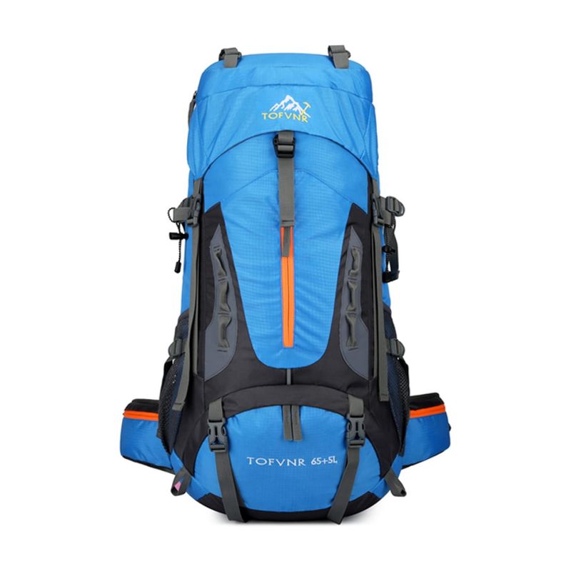 GENERICO - Mochila impermeable 60L con cubre mochila color azul
