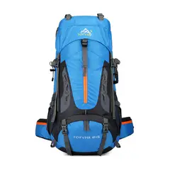 GENERICO - Mochila impermeable 60L con cubre mochila color azul