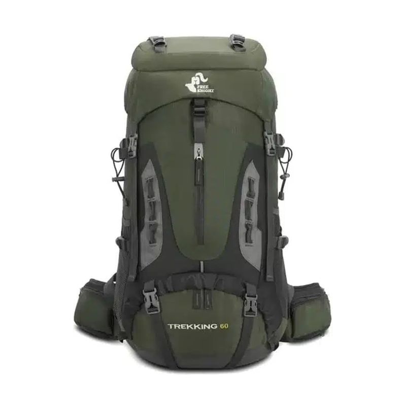 GENERICO - Mochila impermeable 60L con cubre mochila color verde