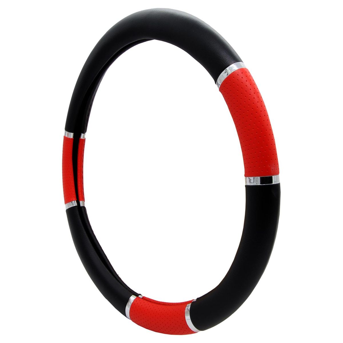 GENERICO - Cubre Volante Negro Con Aplicaciones Rojas