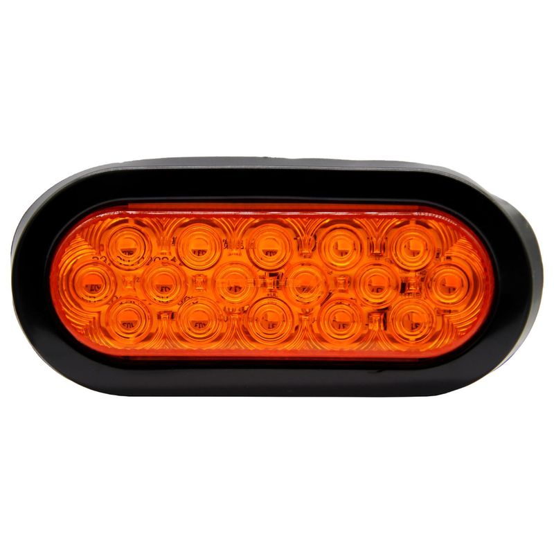 GENERICO - Farol Ovalado 16Led Bivoltaje 170X60Mm Ambar Conector Pig Tail