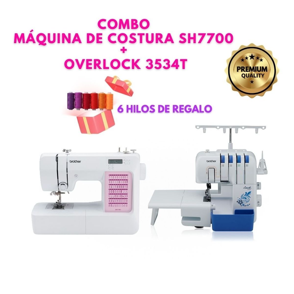 BROTHER - Máquinas Coser SH7700 + Overlock 3534DT