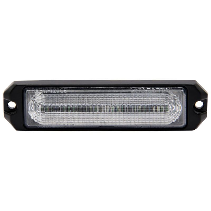 THUNDER - Barra Destellante 26 Patrones 120Mm 9V30V Base Aluminio Pc Transparente Ip67 6Led Ambar