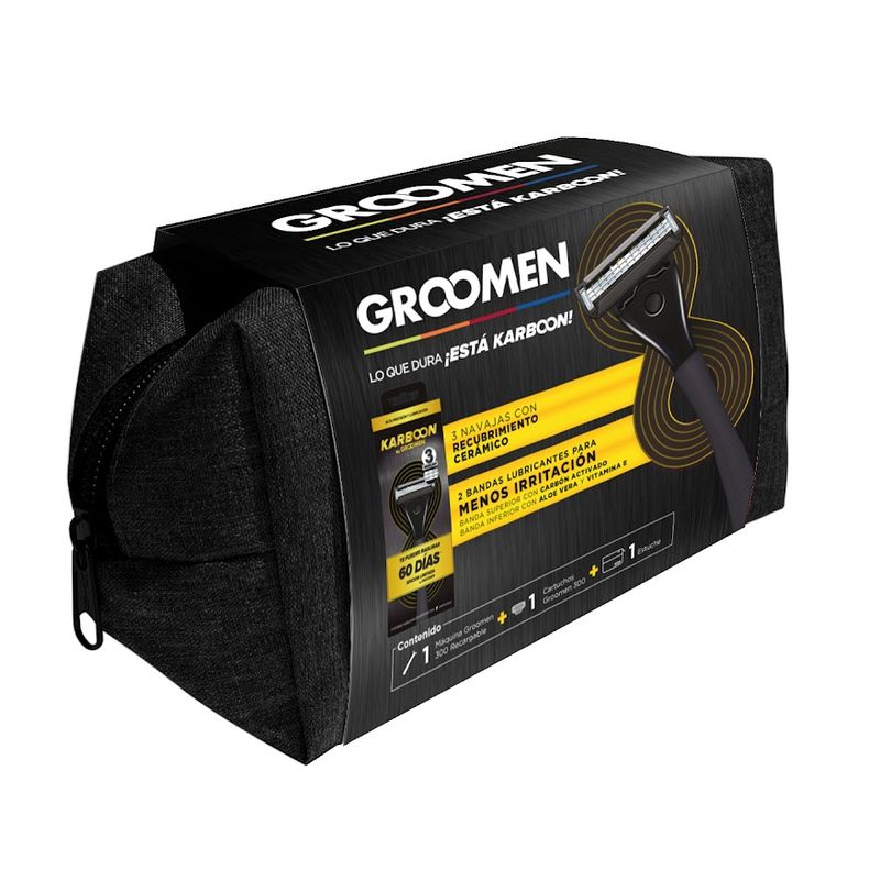 GROOMEN - Grooomen Pack Maquina Afeitar Black 300x1 + Bolso