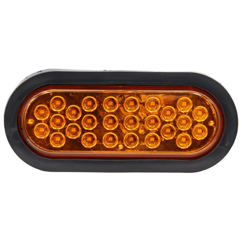 GENERICO - Farol Ambar Ovalado 26Led Soporte Goma Con Enchufe
