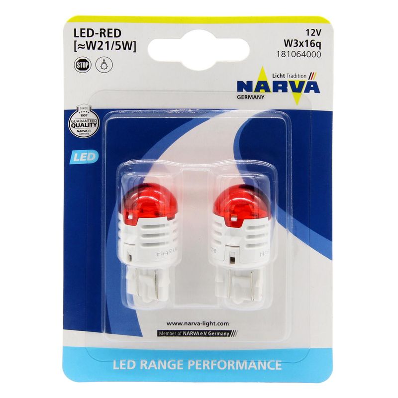 NARVA - Ampolleta Trasera Led W21/5W Led Roja (Par)