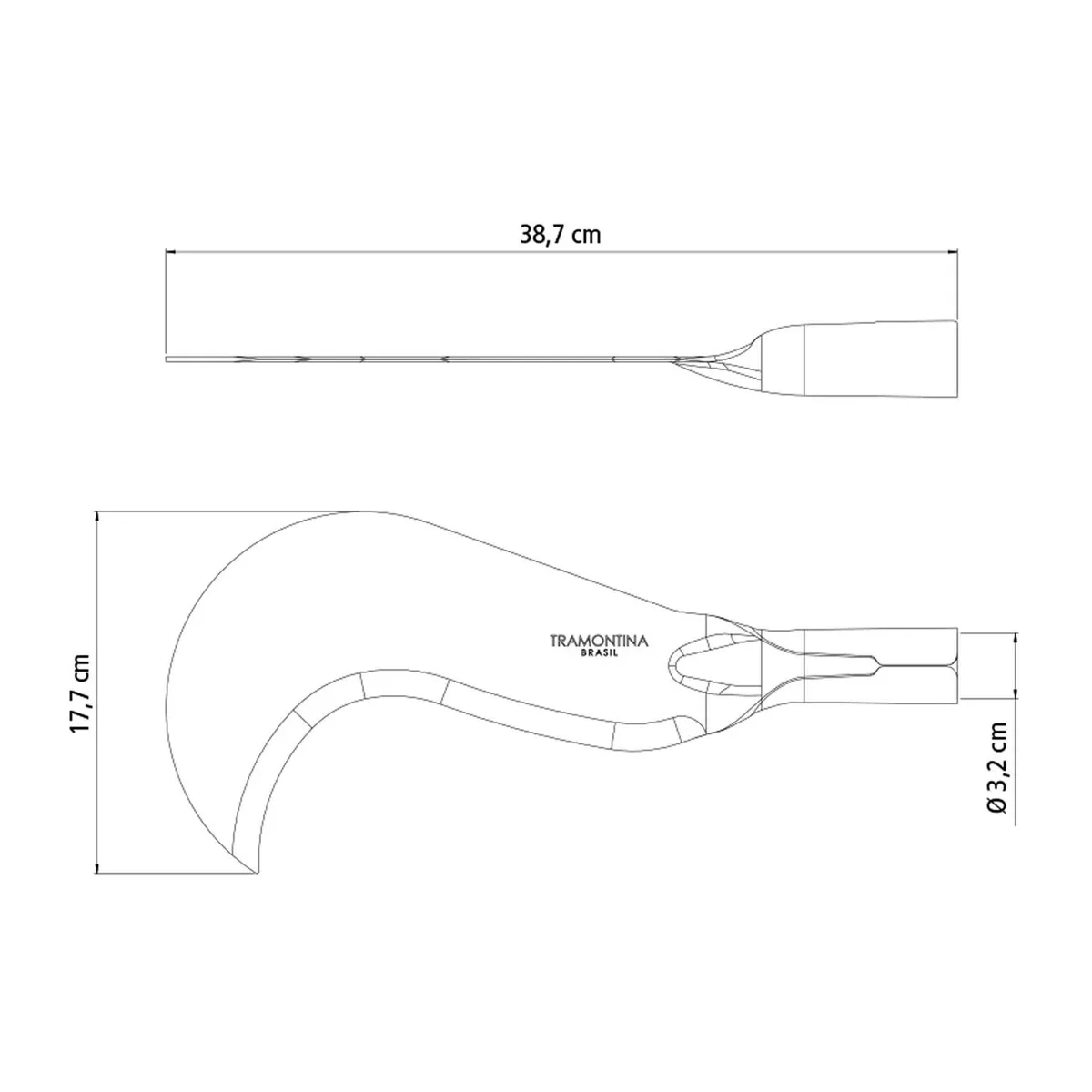 TRAMONTINA - Rozon Pesado 30,8X10,0 Cm Sin Mango Tramontina